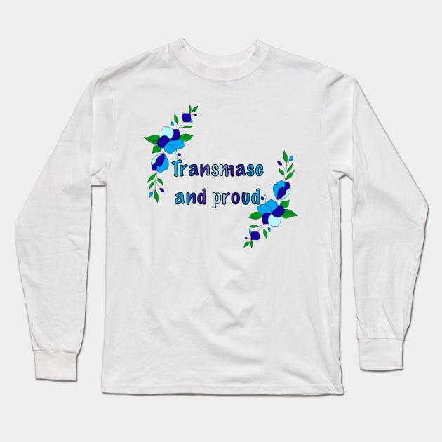 Trans masc and proud floral design Long Sleeve T-Shirt by designedbyeliza